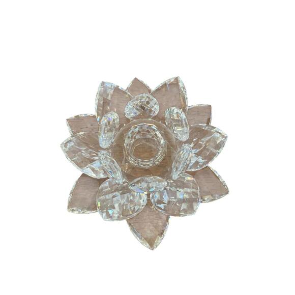Swarovski Large Lotus Flower Crystal Glass Spiritual Flower Figurine Austria - Picture 3 of 6